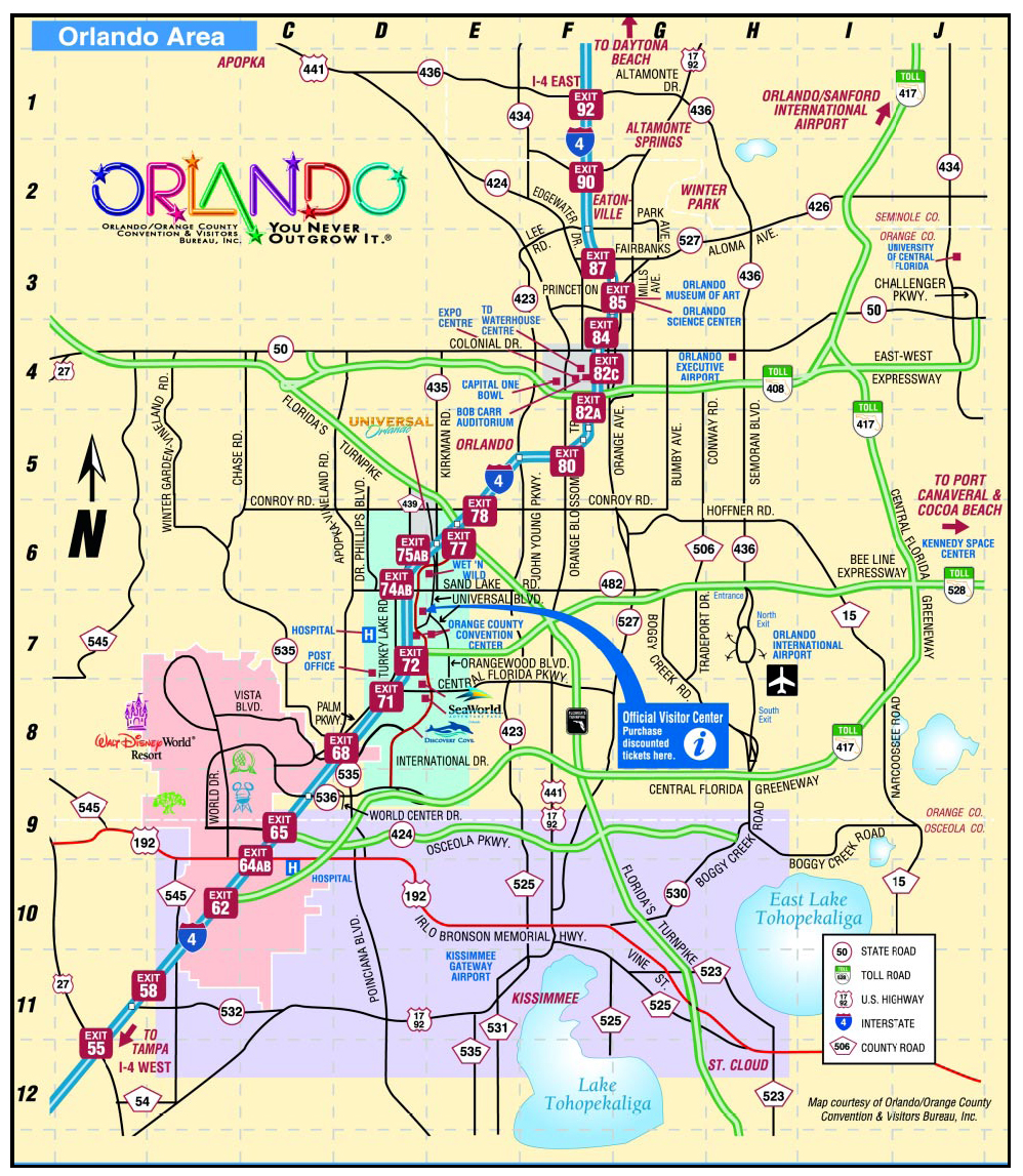 Orlando Tourist Map With Points Of Interest Family Va vrogue.co